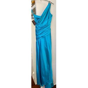 NWT Blue Turquoise Prom Dress One shoulder with Sequin